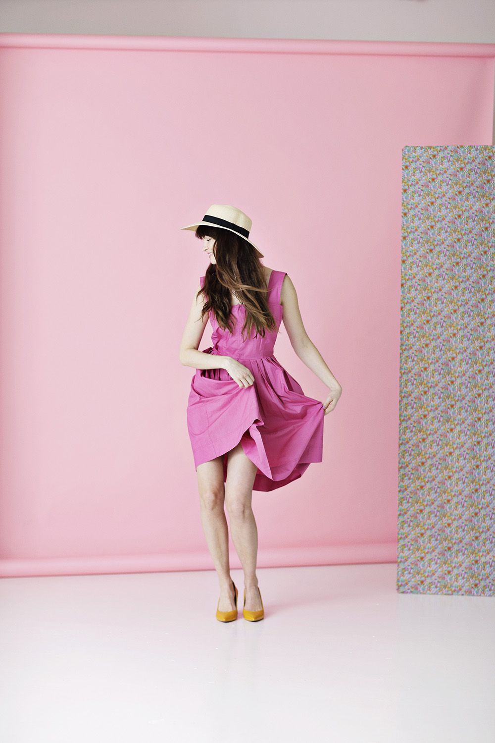Pink kjole i økologisk bomuld | | vintage inspireret kjole